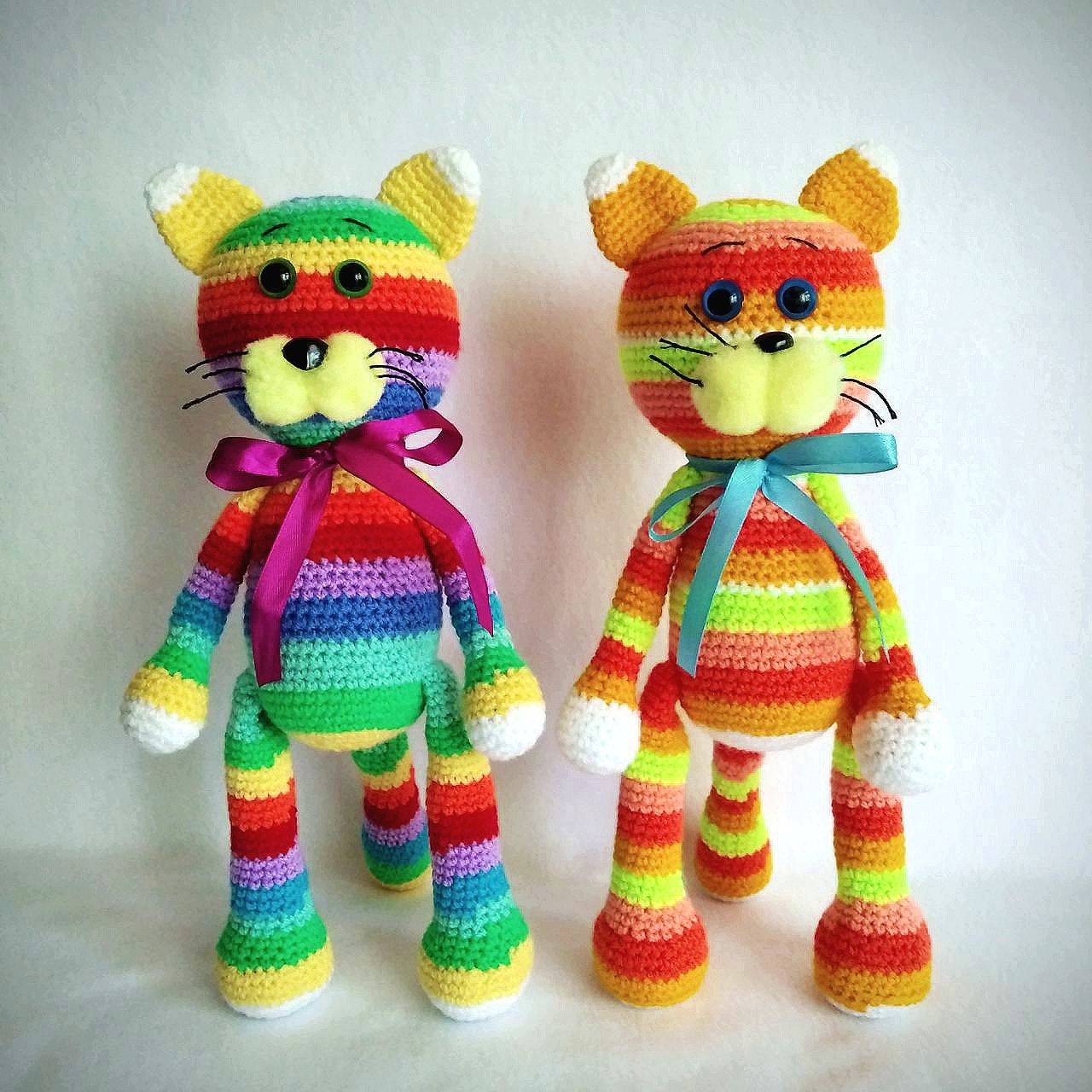 Crocat kawaii crochet cat playing rainbow yarn ball Sticker for Sale by  digilabs