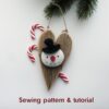 Snowman sewing pattern Christmas tree ornament pattern