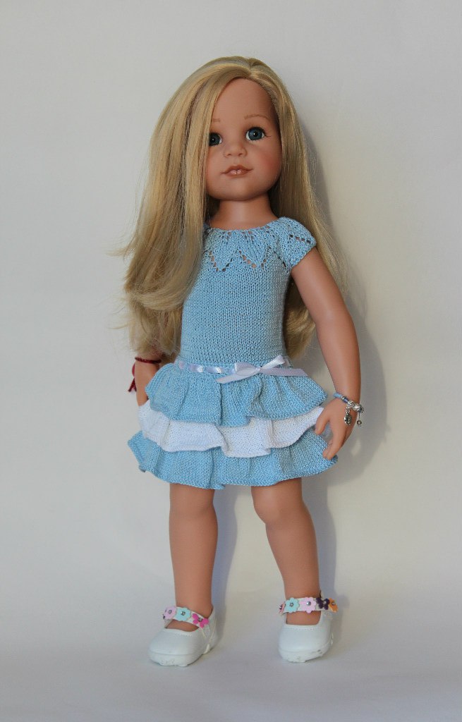 PDF Knitting Pattern Angelina Dress for 18-19 inch dolls 1 PDF Knitting Pattern
