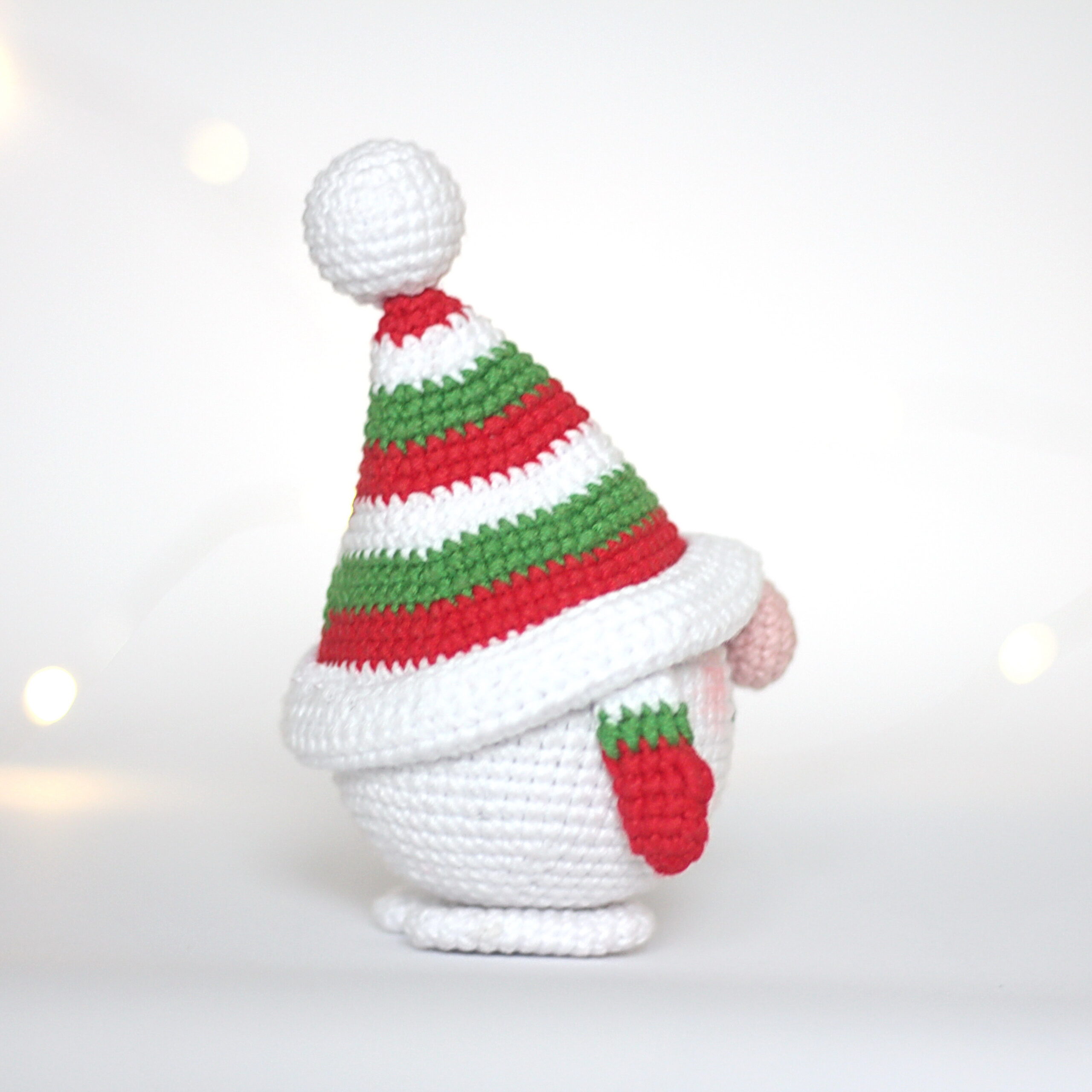 Snowball crochet pattern, gnome amigurumi, pdf 2 wintergnome scaled