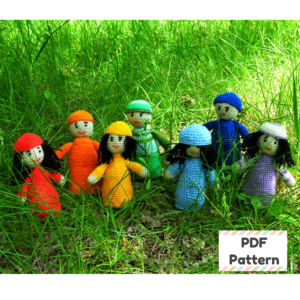 Crochet doll pattern, Mini doll crochet pattern, Doll amigurumi pattern