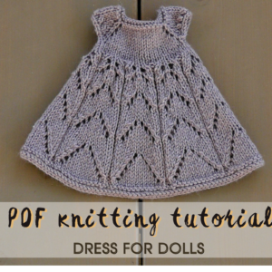 PDF Dress Knitting Pattern for 13-15" dolls