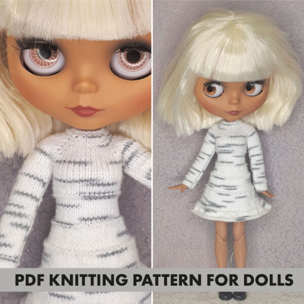 Knitting pattern dress for Blythe doll