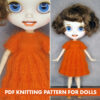 Knitting pattern dress for Blythe doll