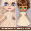 Knitting pattern dress for Blythe doll