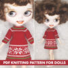 Knitting pattern dress for Blythe doll