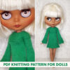 Knitting pattern dress for Blythe doll
