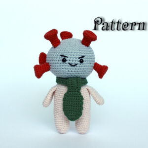 Crochet virus pattern toy, funny microbe amigurumi toy