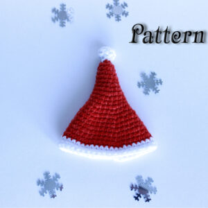 Easy crochet pattern santa hat for toy, christmas ornament Santa hat