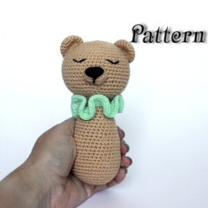 Easy crochet pattern rattle bear, amigurumi bear toy