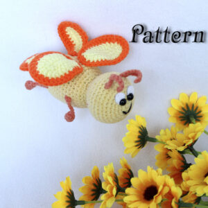 Crochet butterfly pattern toy, amigurumi butterfly