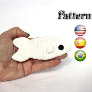 Easy crochet fish pattern toy, mini crochet amigurumi fish toy (English, Español, Português)