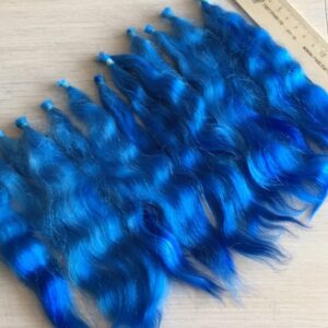 Doll hair bright blue