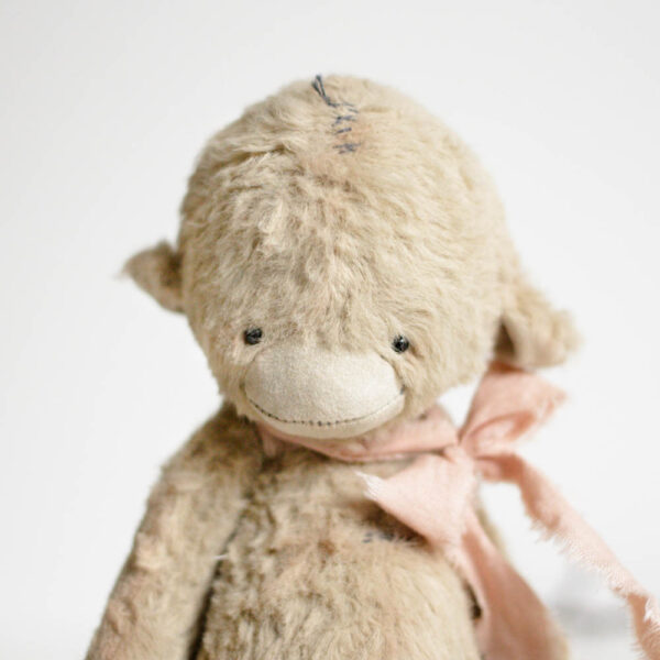 beige mohair plush monkey