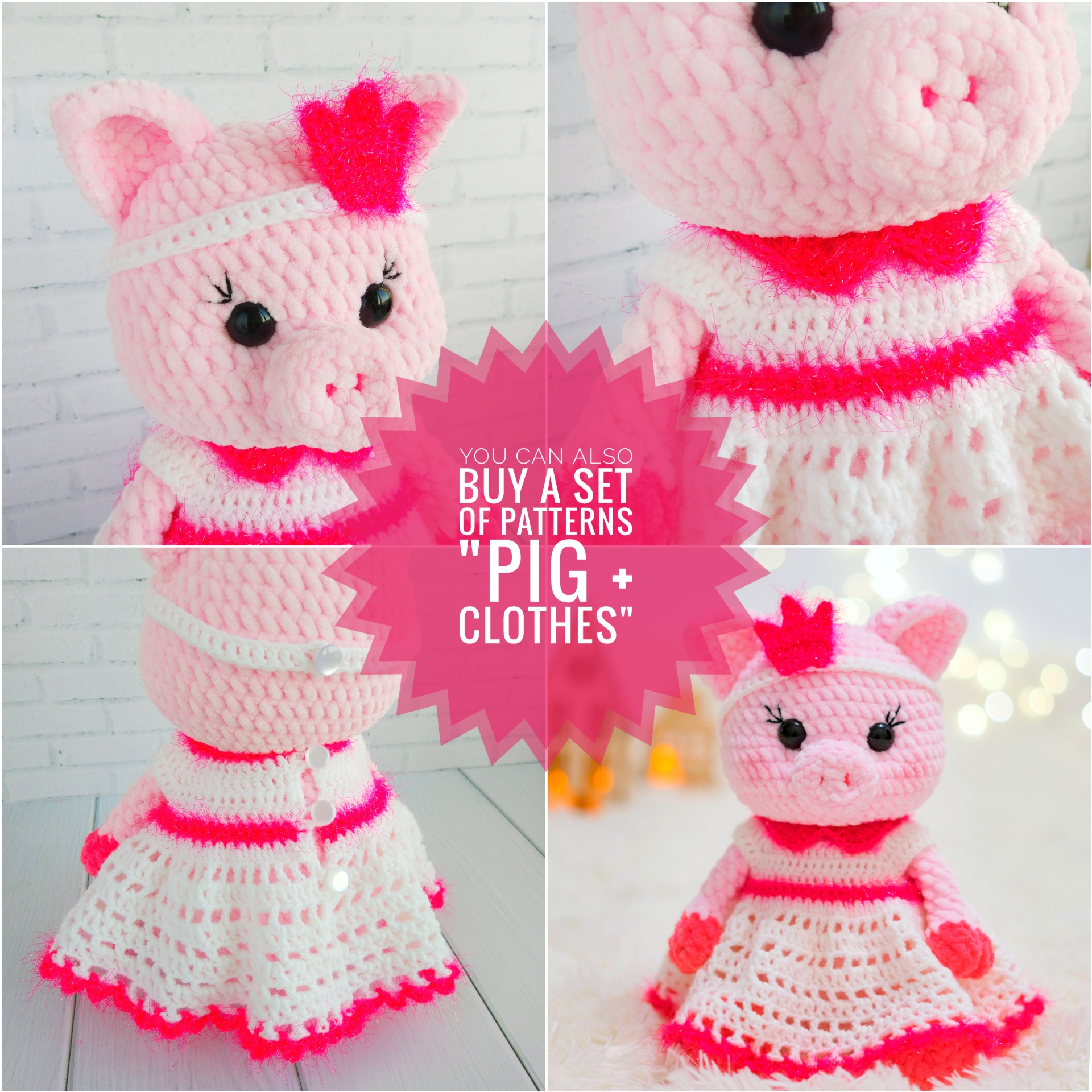 Crochet Pig Amigurumi Plushies Crochet Animals, Crochet Plushies
