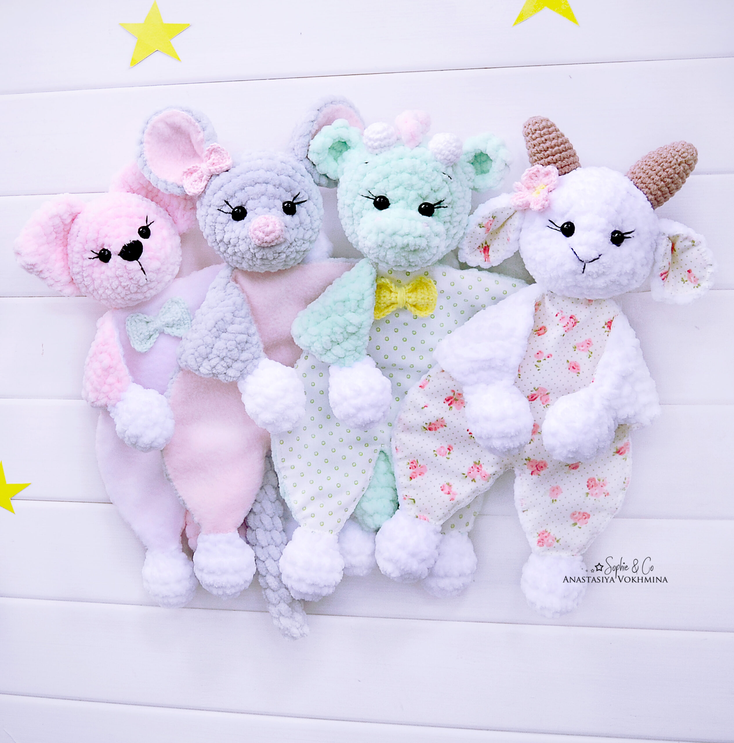 CROCHET PATTERN Baby Lovey Toy 4 in 1 | Fox Mouse Dino Goat 1 20 scaled
