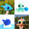 Crochet patterns DOLPHIN, FISH, OCTOPUS & Baby Whale, Amigurumi sea creatures, Goldfish with big eyes, Plush Dolphin