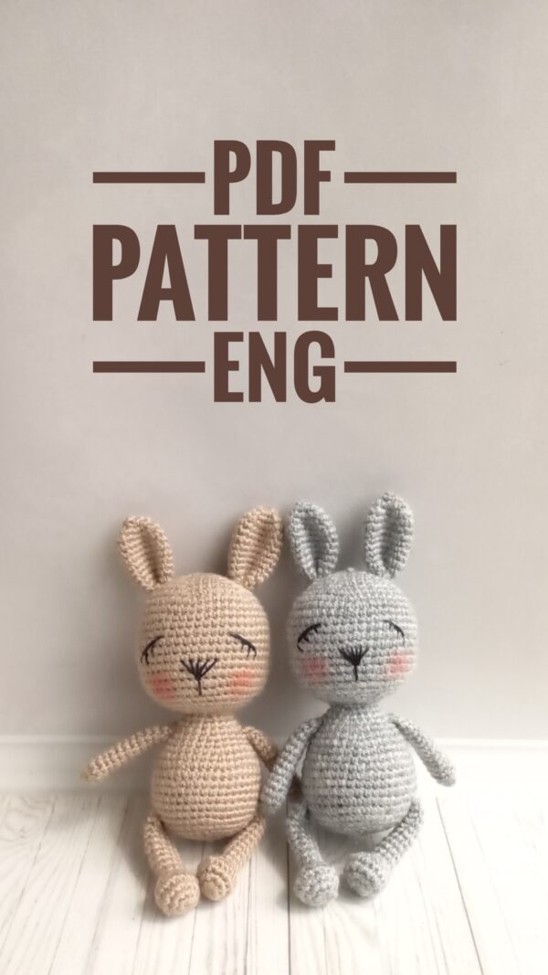 Crochet pattern rabbit Crochet animals Amigurumi crocheted rabbit