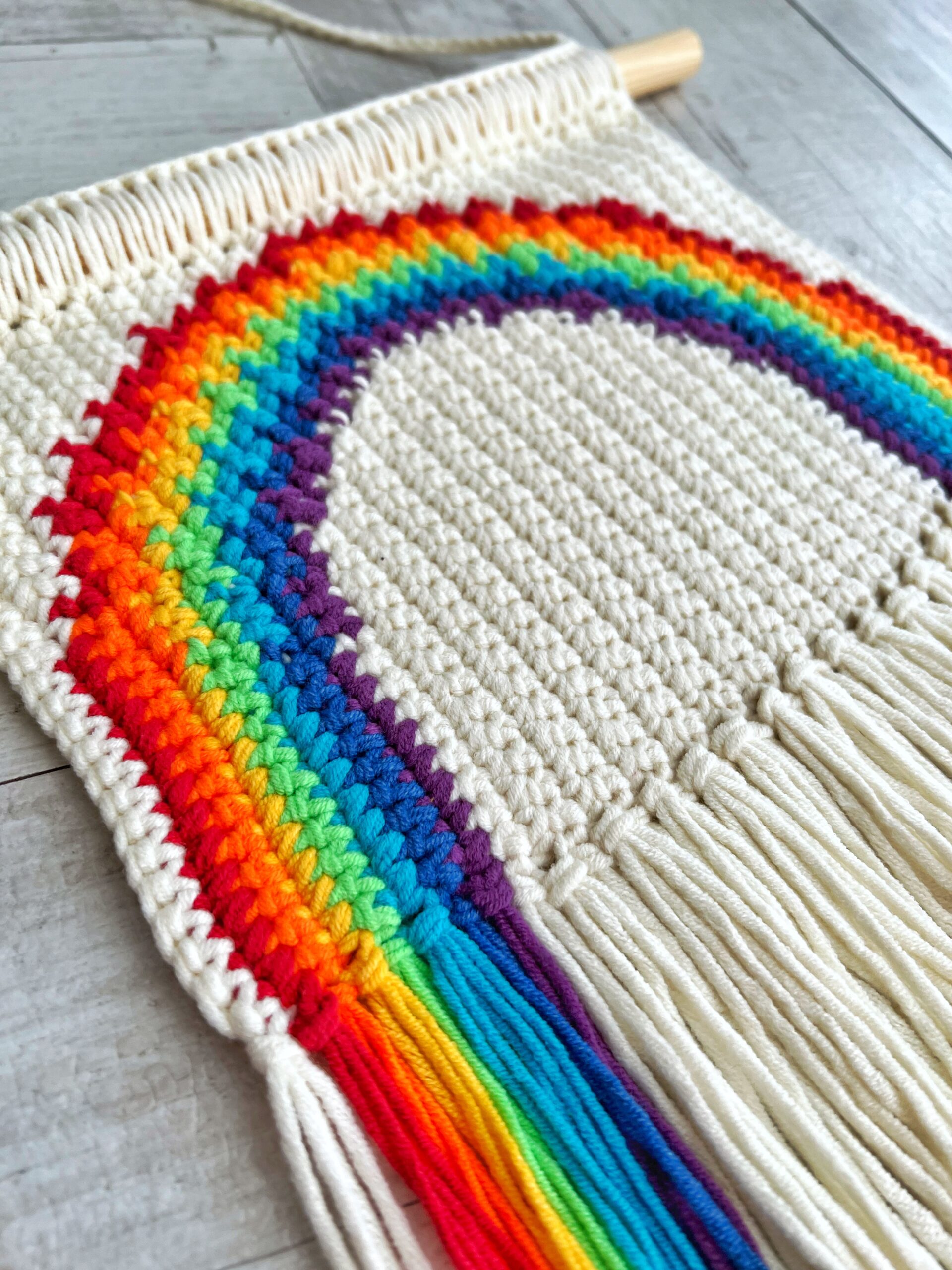 Crochet Rainbow Wall Hanging