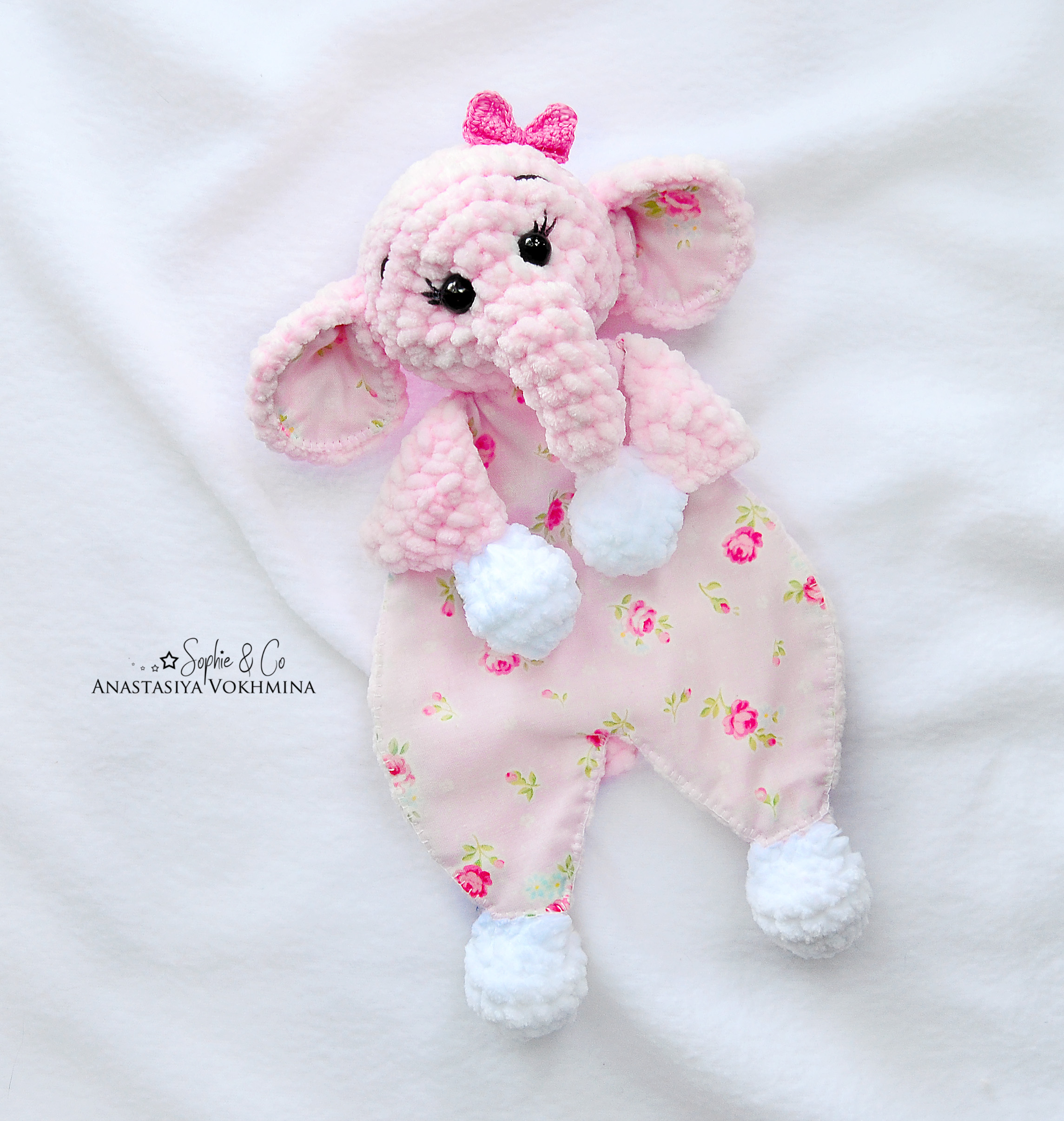 ENGLISH CROCHET PATTERN Baby Lovey Toy-4 in 1|Monkey, raccoon, tiger, elephant 2 3 14