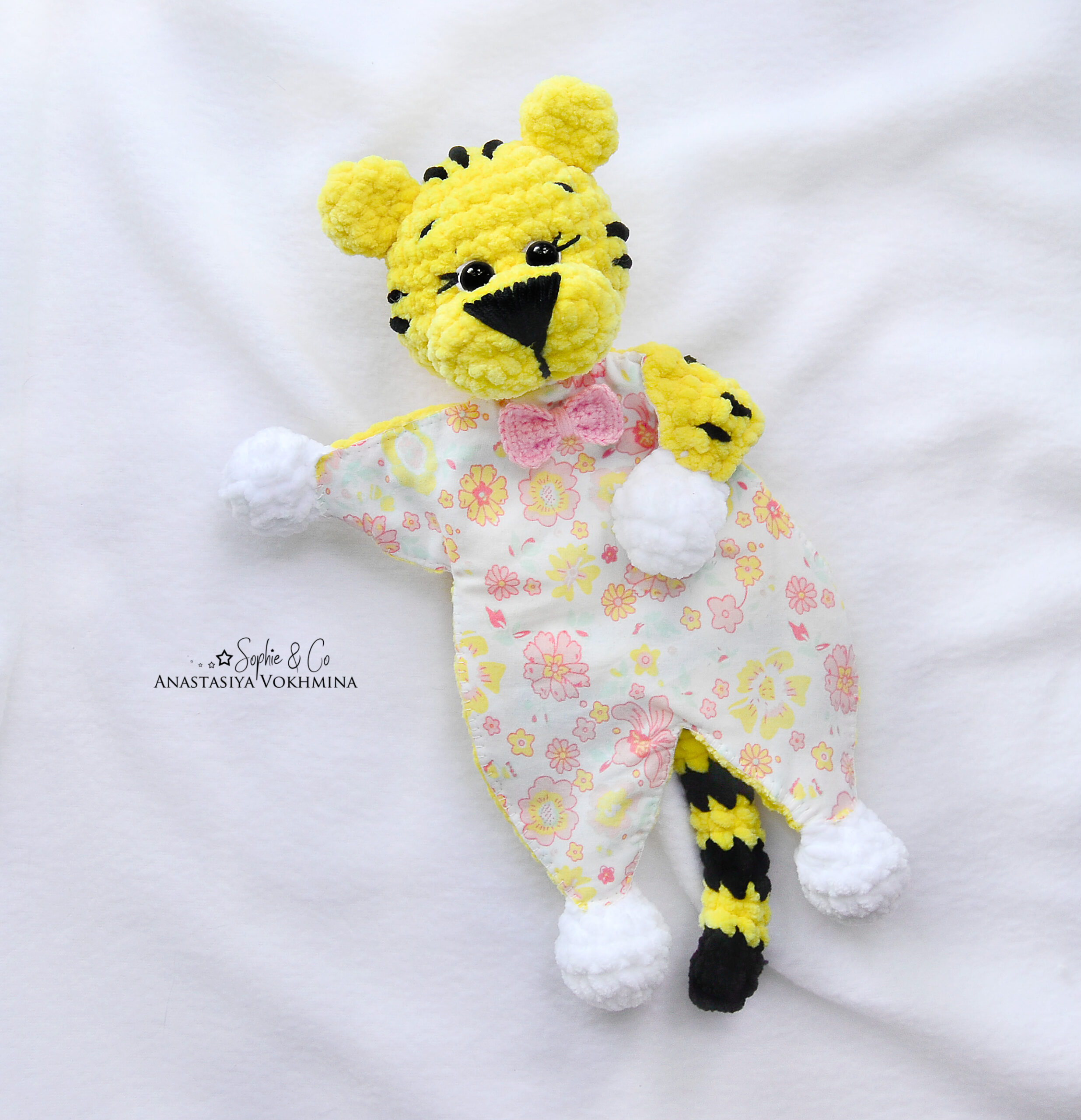 ENGLISH CROCHET PATTERN Baby Lovey Toy-4 in 1|Monkey, raccoon, tiger, elephant 3 4 15 scaled