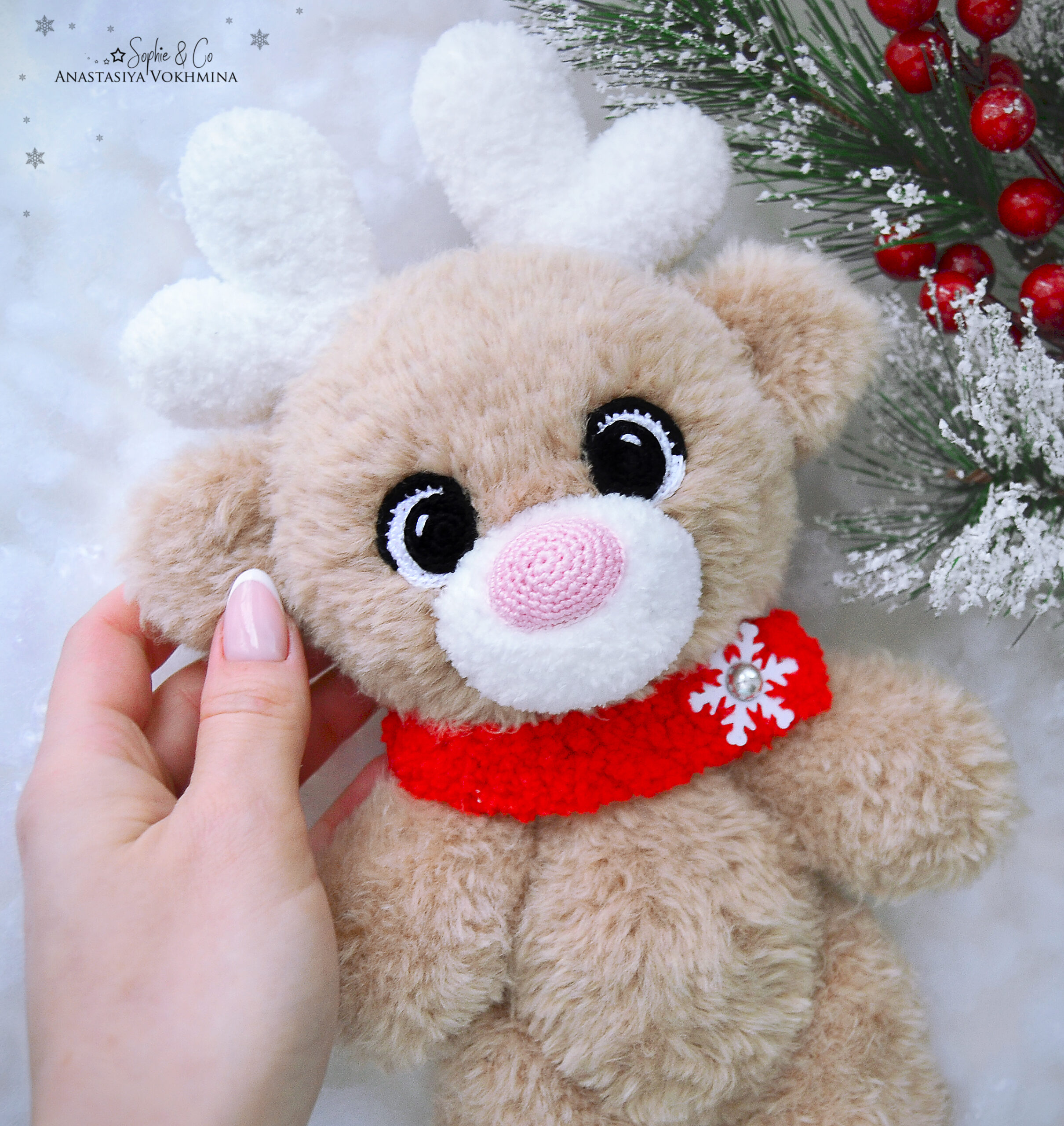 CROCHET PATTERN REINDEER| Plush Deer 2 4 8 scaled