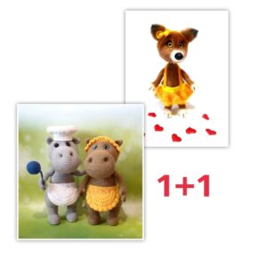 Set of 2 patterns in english pdf Crochet hippo Crochet fox