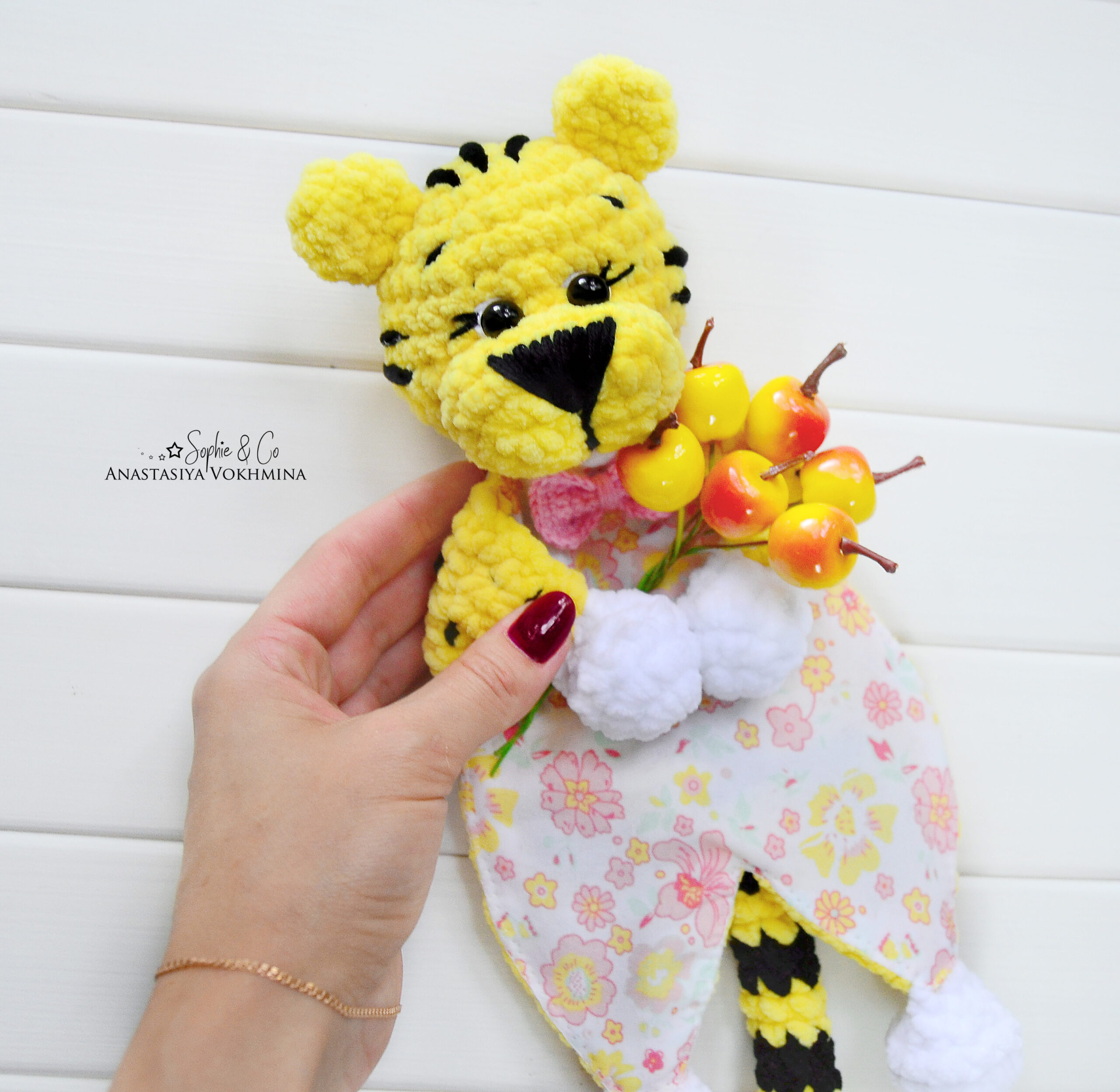 ENGLISH CROCHET PATTERN Baby Lovey Toy-4 in 1|Monkey, raccoon, tiger, elephant 4 6 12 scaled