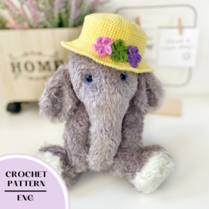 Crochet Plush Elephant pattern PDF. Amigurumi pattern animal