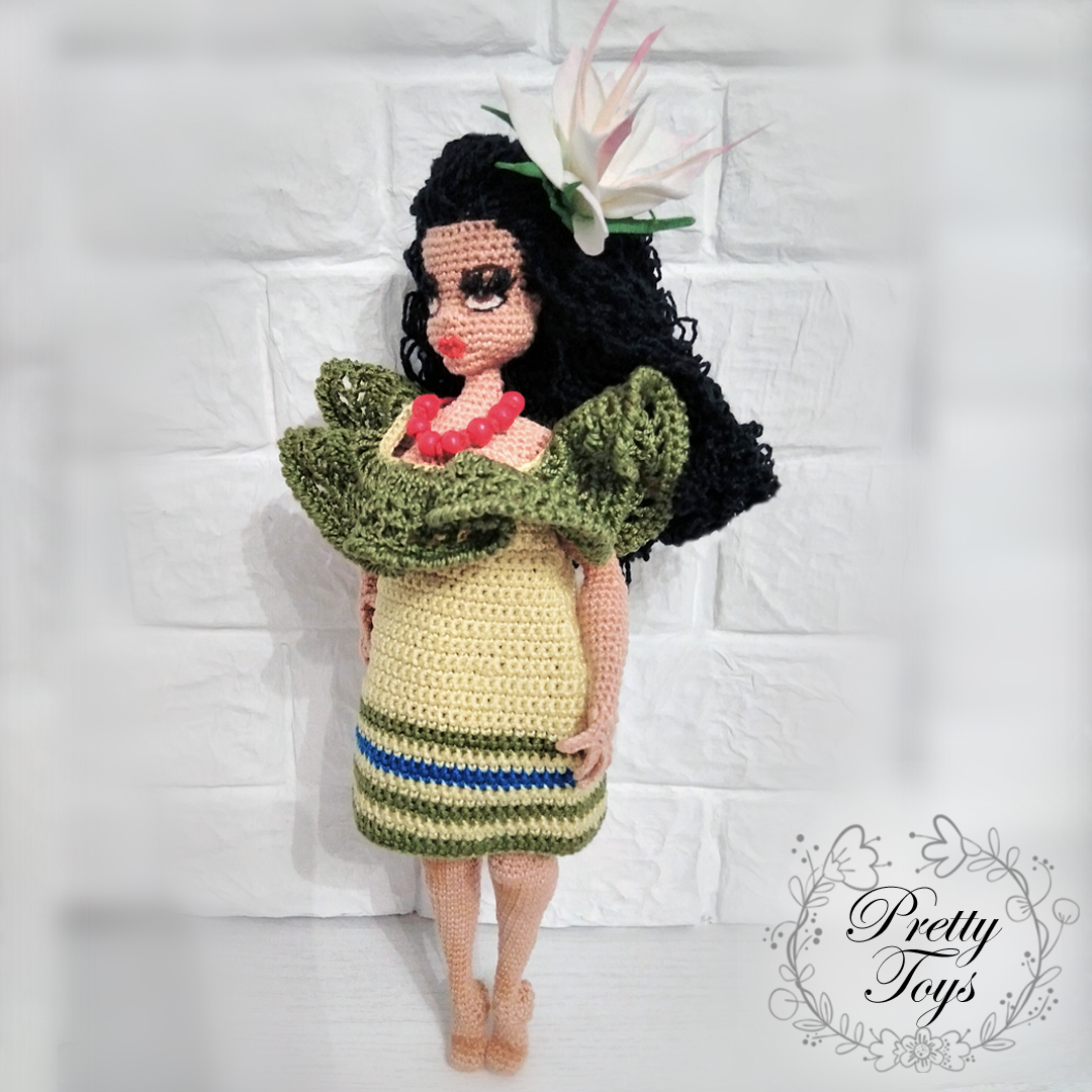 Collectible handmade Brazilian doll by Pretty Toys