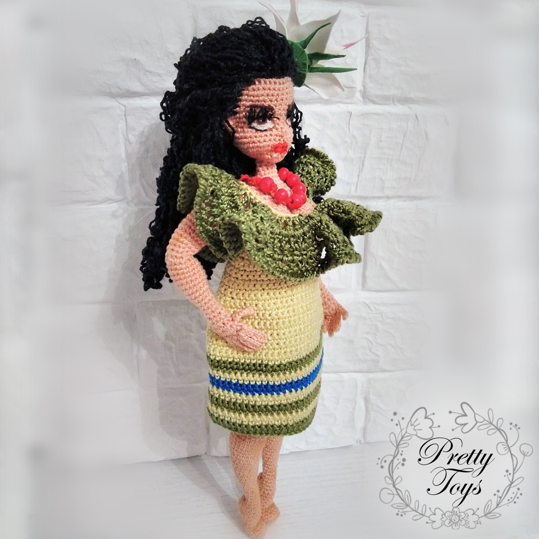 Collectible handmade Brazilian doll by Pretty Toys