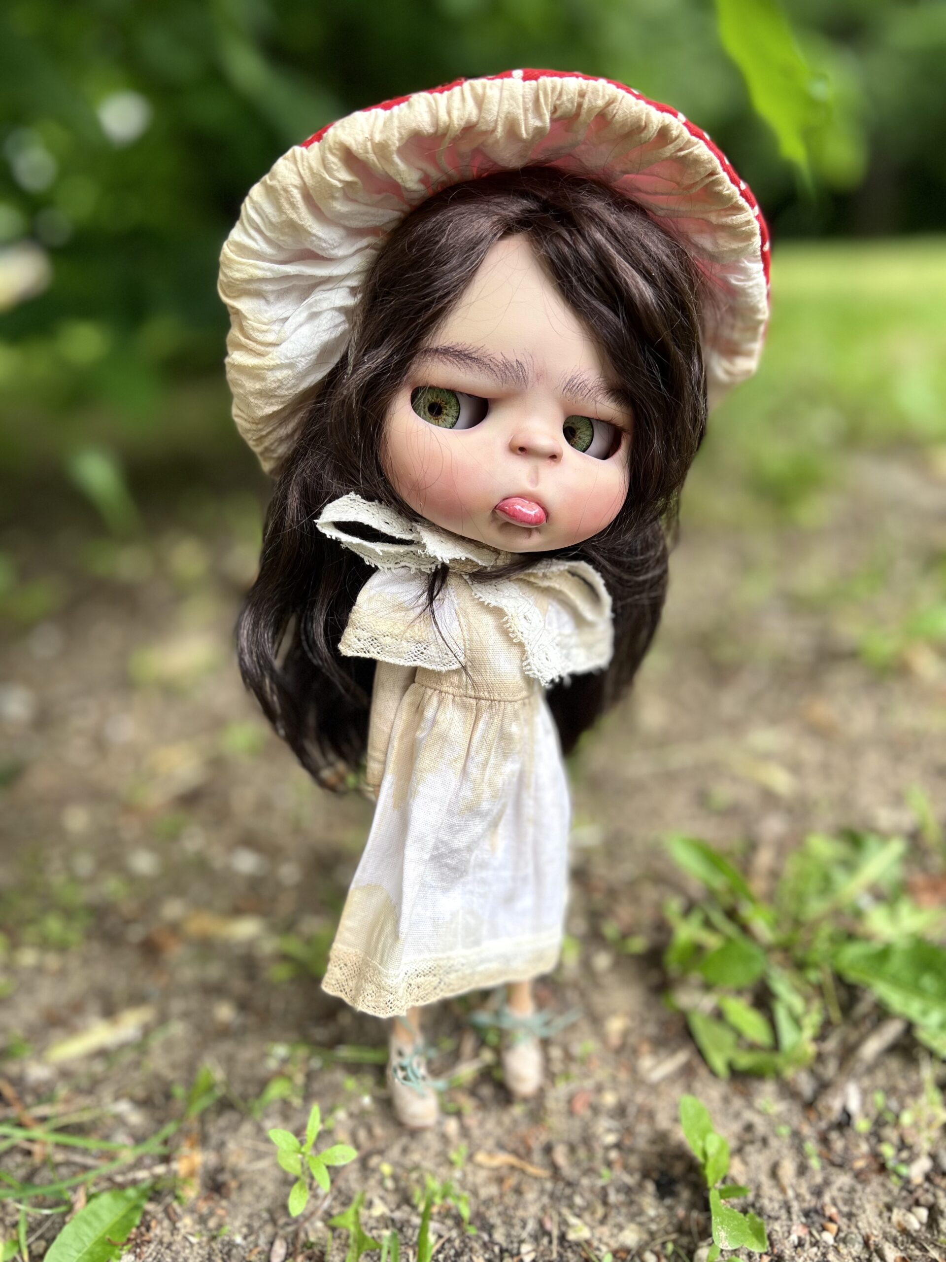 Blythe doll custom sculpture face. Sad Mushroom Blythe azone body -  DailyDoll Shop