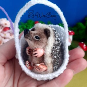Crochet Hedgehog, Realistic animal toy, Miniature hedgehog