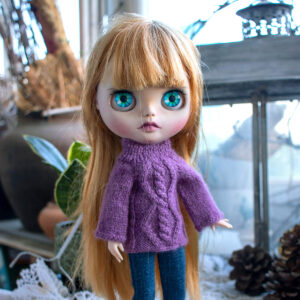 Purple knitted Blythe sweater