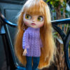 Hand-knitted dress for Blythe doll