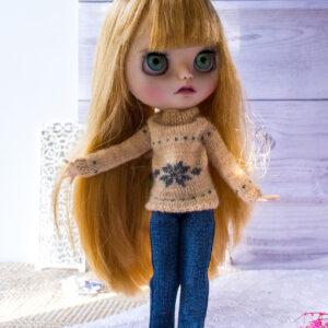 Beige Sweater for Blythe doll