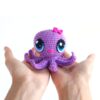 CROCHET PATTERN Little Octopus with big eyes, Amigurumi baby octopus PDF pattern, Knitted Sea creatures tutorial, Crochet Sea animal