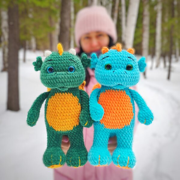 CROCHET DRAGON PATTERN, Amigurumi Dinosaur pattern, Stuff baby lizard, Plush crochet toys