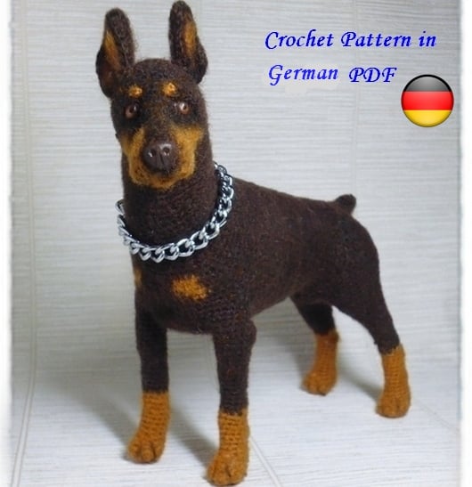 Needle felted Doberman puppy sculpture - DailyDoll Shop