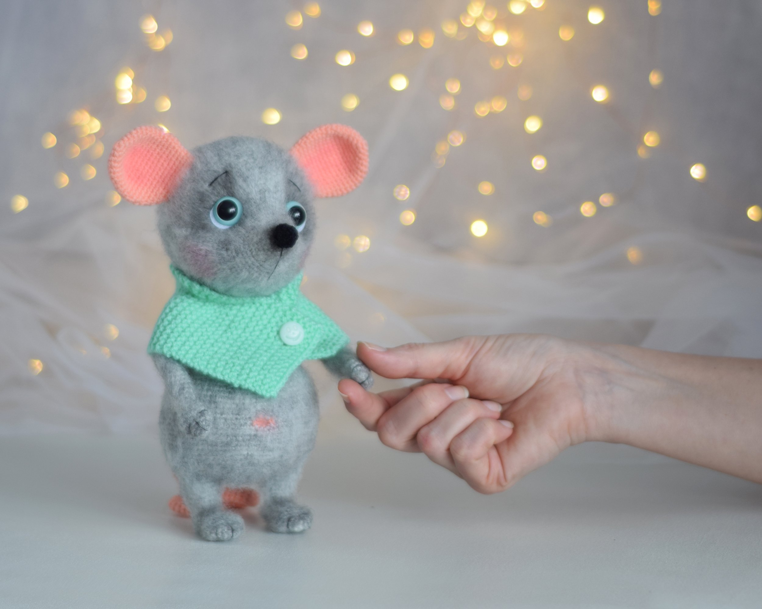 gray mouse stuffed animal