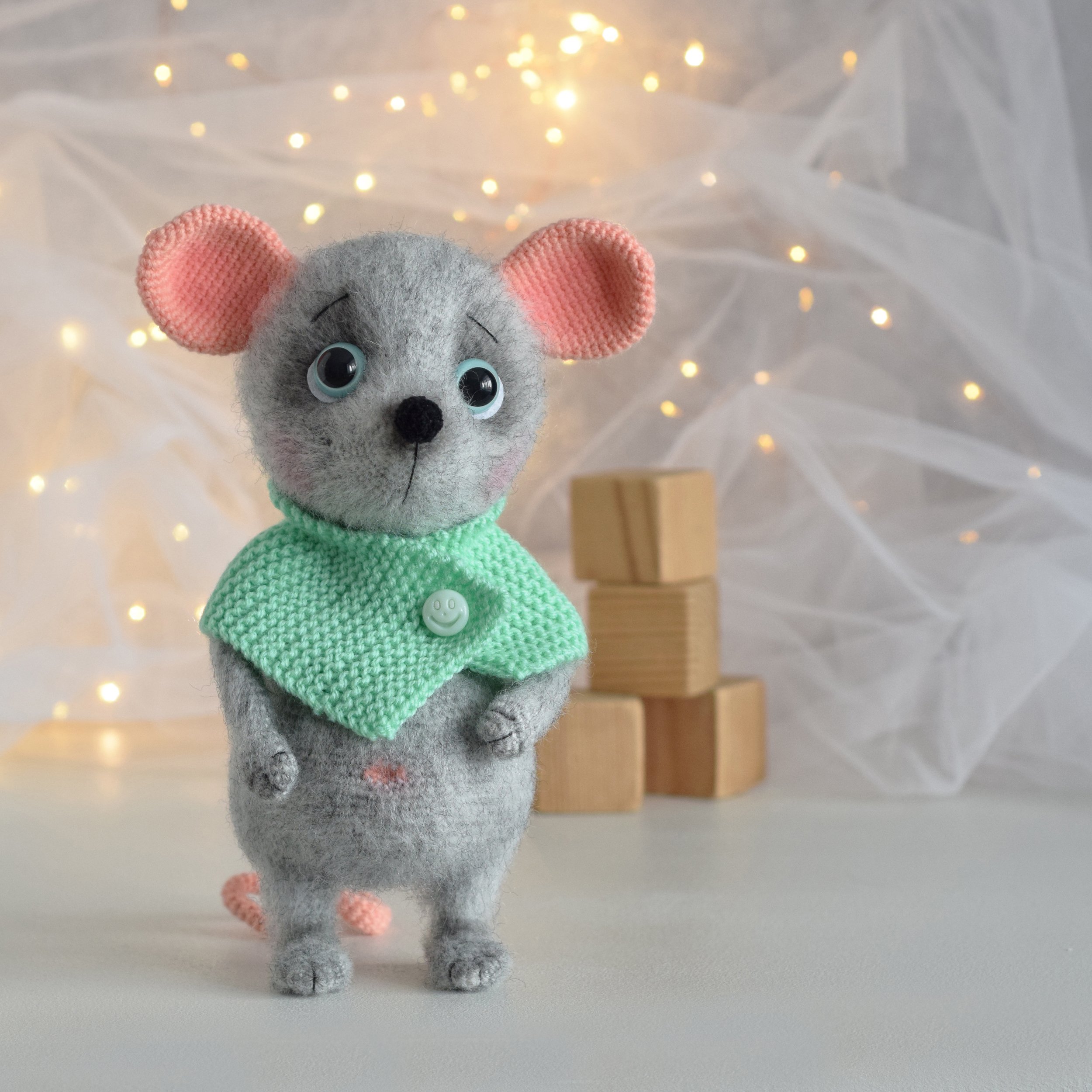 gray mouse stuffed animal