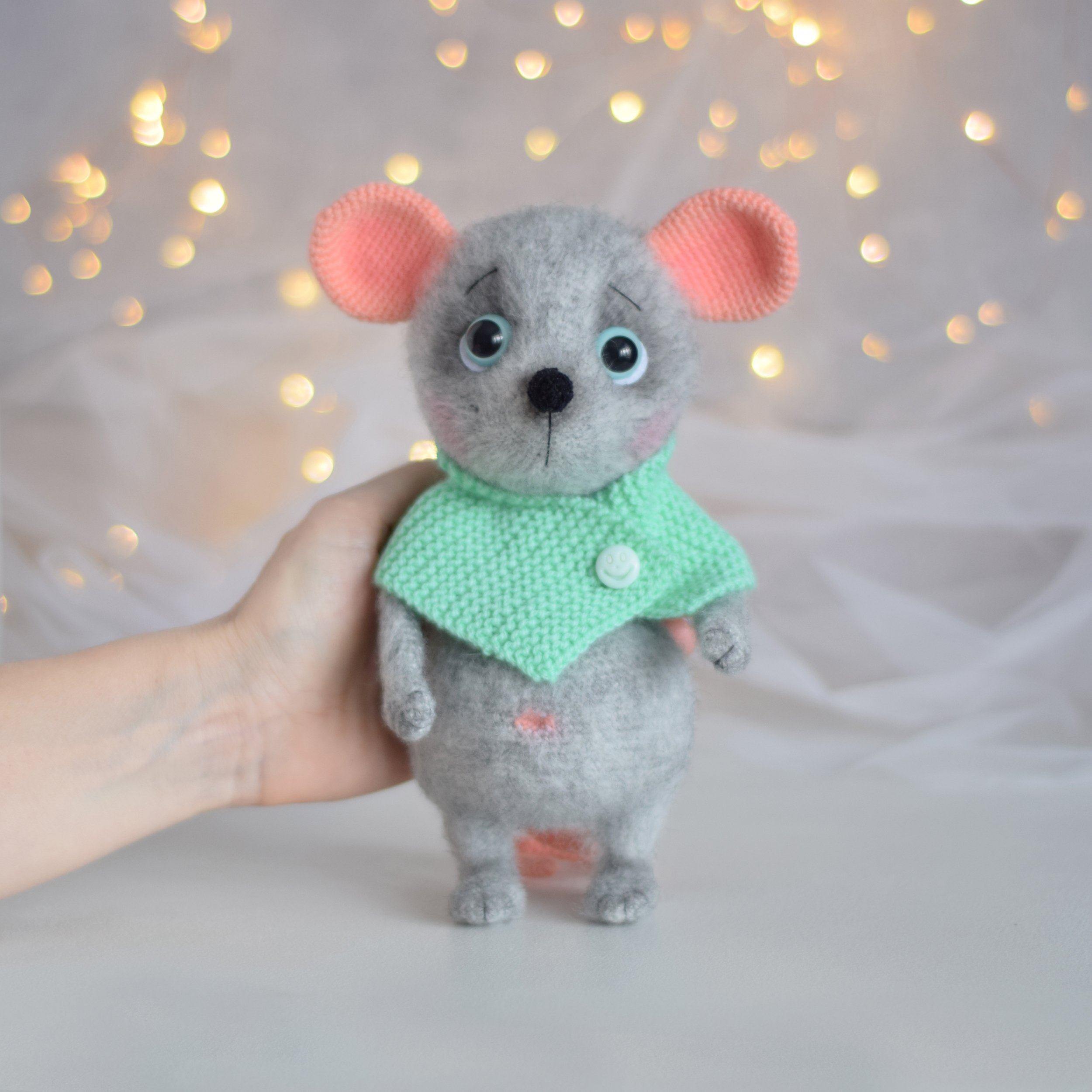 gray mouse stuffed animal