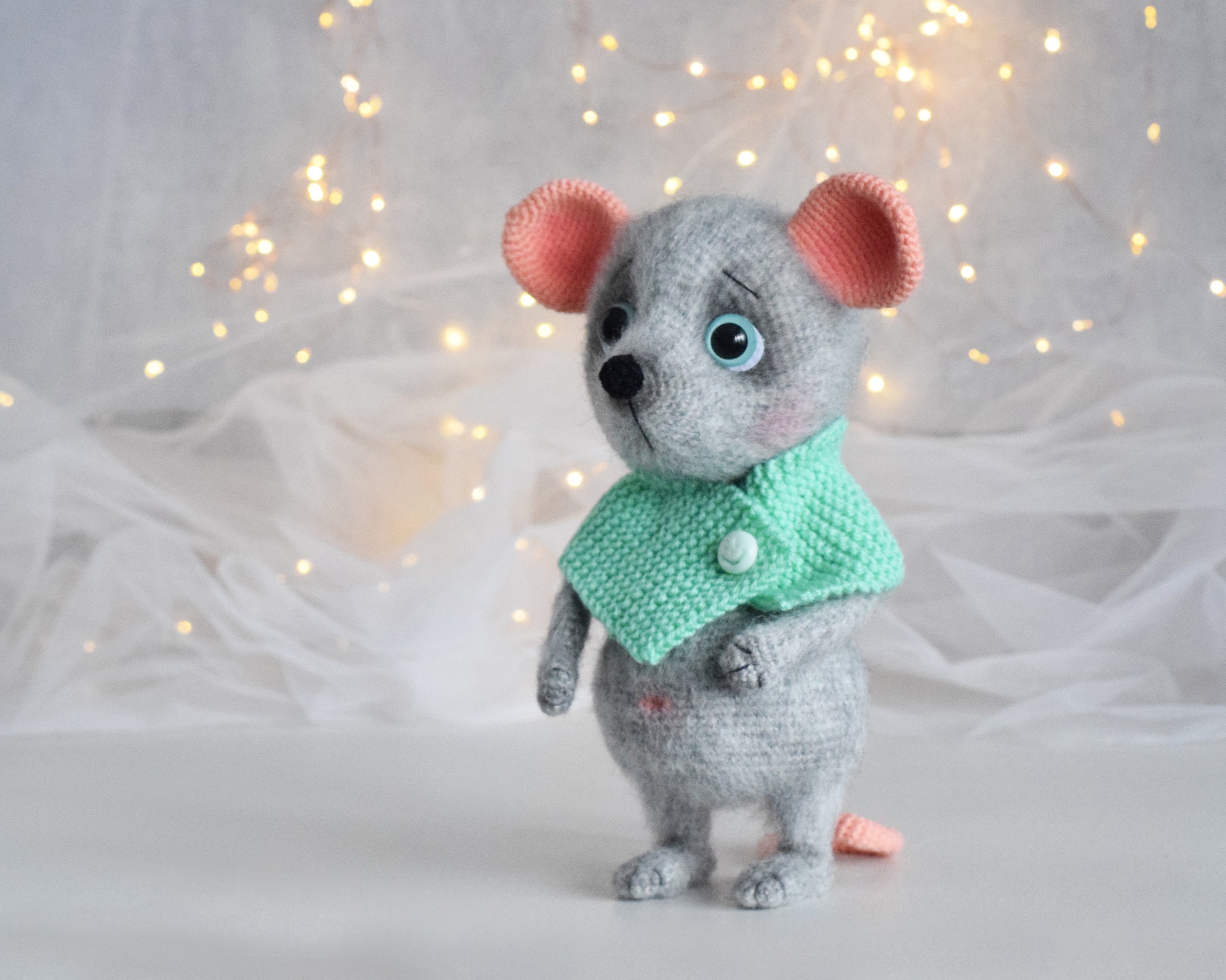 gray mouse stuffed animal