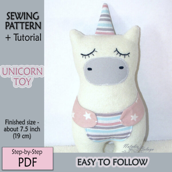 cloth unicorn toy pattern