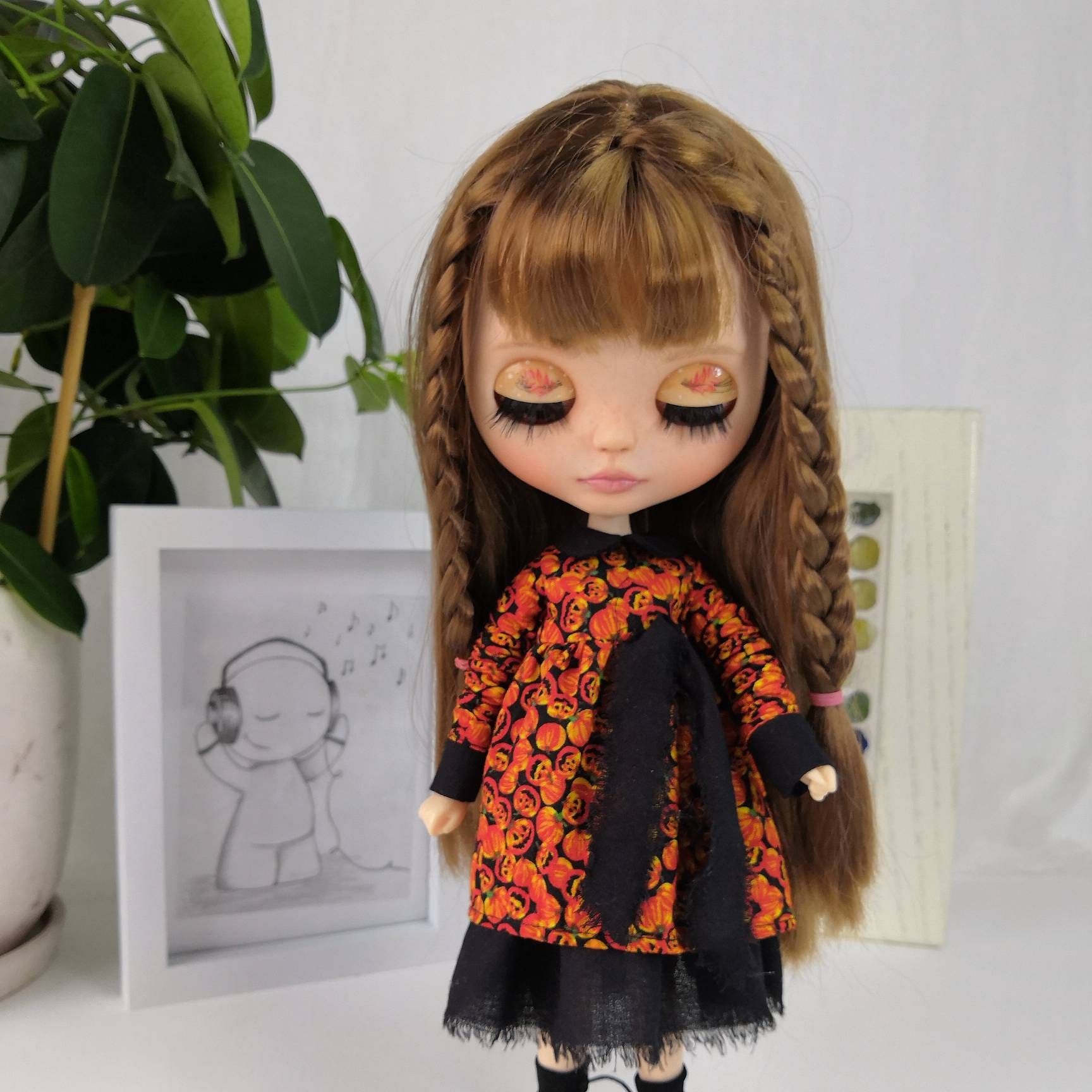 Halloween outfit Blythe doll. 1 new Halloween dress and hat