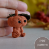 Crochet pattern of a small amigurumi pumpkin figurine.