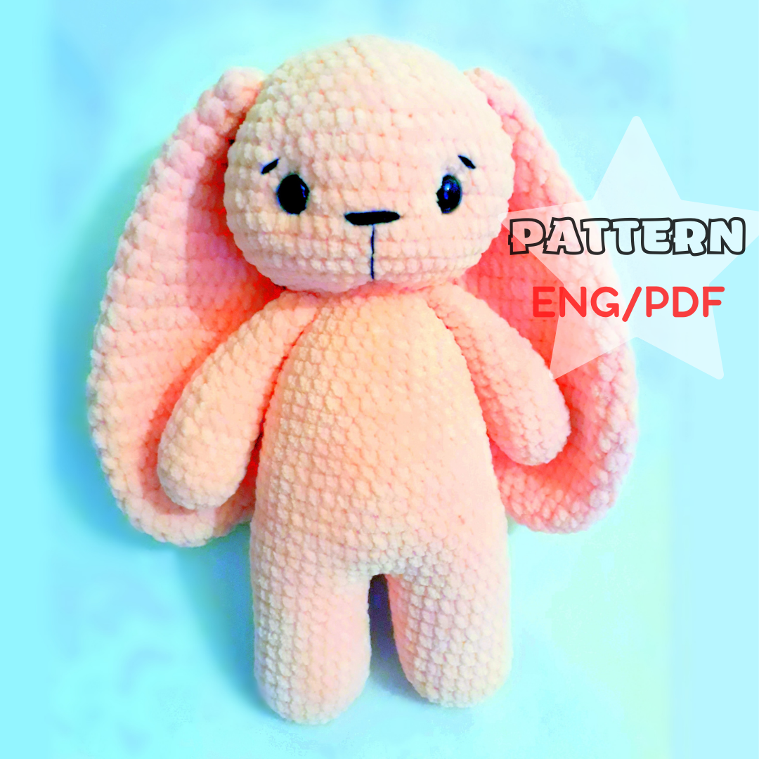 English Crochet pattern softy bunny, easy pattern, DIY bunny