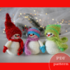 3 Snowmans in a hat, soft crochet toy, DIY