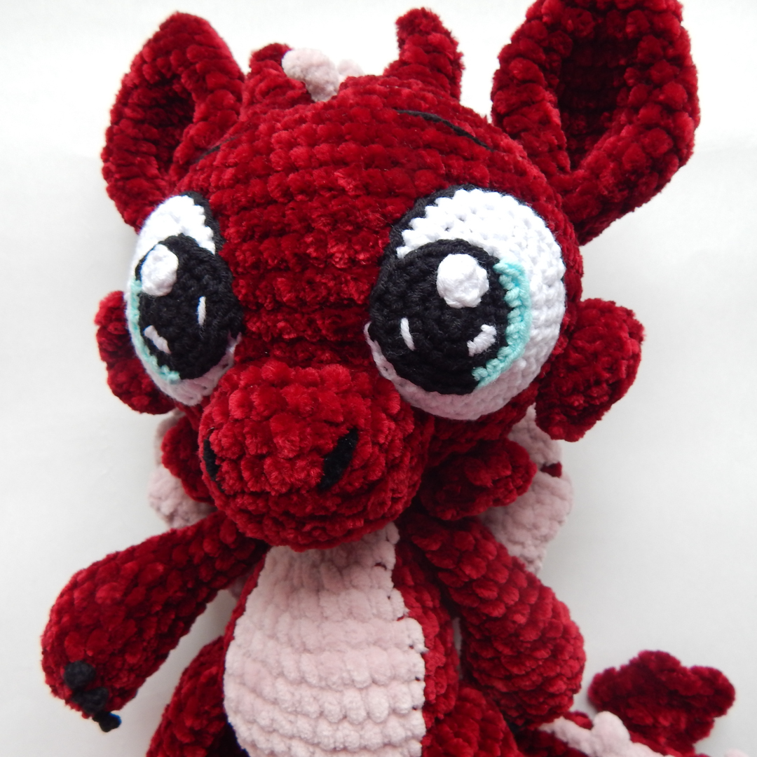 Amigurumi crochet custom doll in Dragon. Stuffed Animals and Plushies READY online TO SHIP