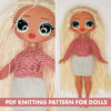 Knitting pattern Jumper and skirt for big lol dolls